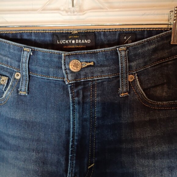 Lucky Brand Women's Skinny Jeans Size 4 27 Dark Wash Stretch Denim - Picture 3 of 6